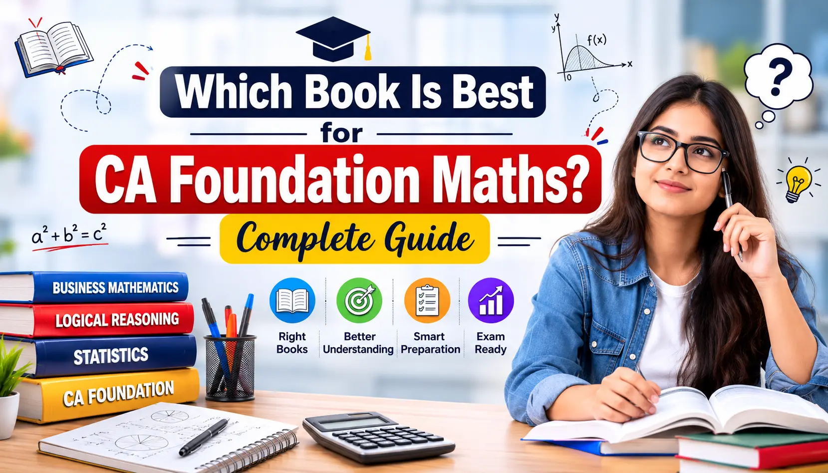 Which Book Is Best for CA Foundation Maths? Complete Guide – CA Foundation Maths books, Business Mathematics, Logical Reasoning and Statistics study resources