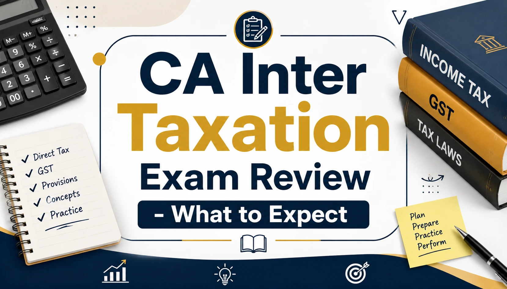 CA Inter Taxation exam review showing paper difficulty, Direct Tax, GST, time management, and preparation tips for students
